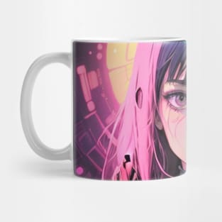 Adorable Characters Galore: Anime Girl Cute Kawaii Delights Cyberpunk Space Universe Mug